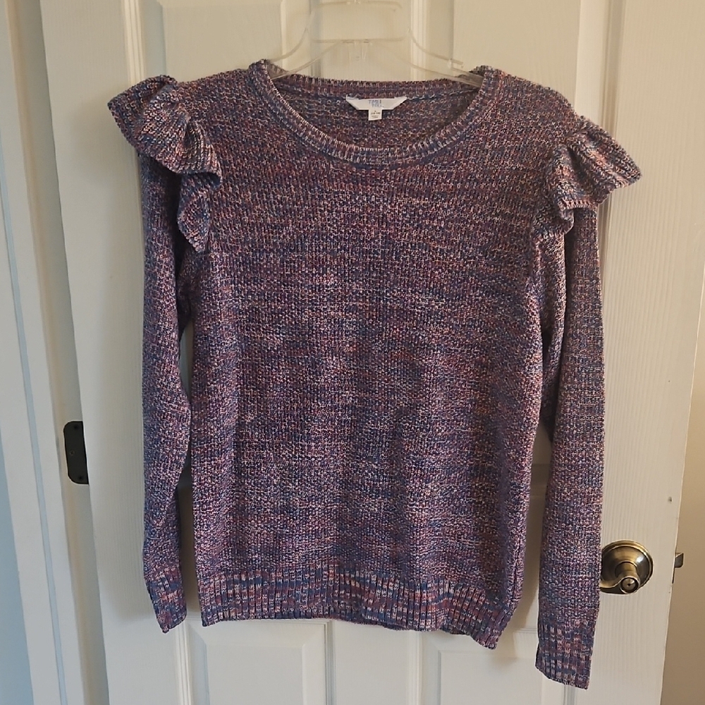 Women's Ruffled Sweater - Purple Mix